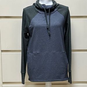 The North Face pullover sweatshirt cowl neck kangaroo pockets gray/blue Size S
